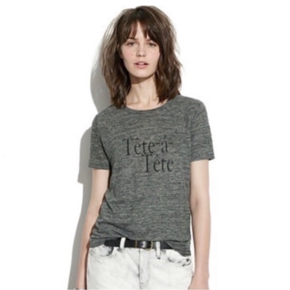 NWT Madewell Tete-a-Tete Short Sleeve Linen Tee